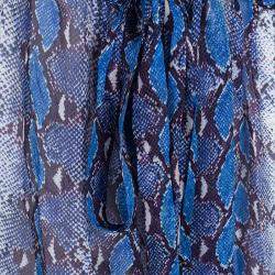 Pre Owned Diane Von Furstenberg Snakeskin Printed Silk Tamarindo Kaftan Tunic XS