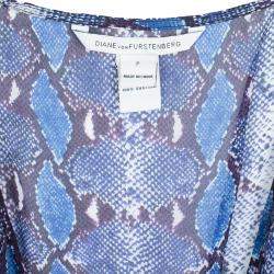 Pre Owned Diane Von Furstenberg Snakeskin Printed Silk Tamarindo Kaftan Tunic XS