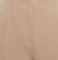 Diane Von Furstenberg Tan Brown Stretch Crepe High-Rise Trousers M