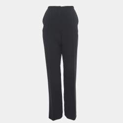 Diane Von Furstenberg Black Stretch Crepe High-Rise Trousers M