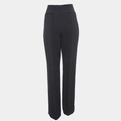 Diane Von Furstenberg Black Stretch Crepe High-Rise Trousers M