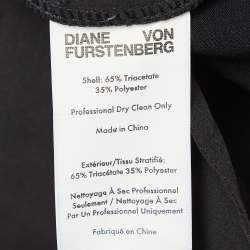 Diane Von Furstenberg Black Stretch Crepe High-Rise Trousers M