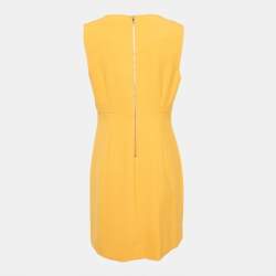 Pre Owned Diane Von Furstenberg Orange Stretch Knit Carrie Shift Dress L