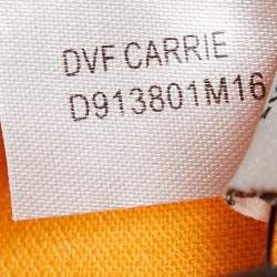 Pre Owned Diane Von Furstenberg Orange Stretch Knit Carrie Shift Dress L