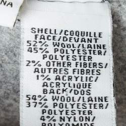 Pre Owned Diane Von Furstenberg Grey Wool Blend Open Front Overcoat L