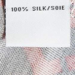 Pre Owned Diane Von Furstenberg Red Printed Silk Jersey Mini Dress M