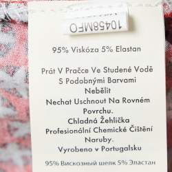 Pre Owned Diane Von Furstenberg Red Printed Knit Full Sleeves Mini Dress S