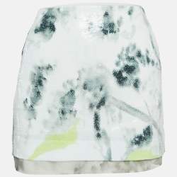 Diane Von Furstenberg Green Sequin Mini Skirt M