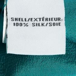 Pre Owned Diane Von Furstenberg Green Silk Crepe Neck Tie Short Dress S