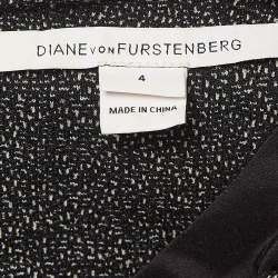 Pre Owned Diane Von Furstenberg Black Wool Blend Sleeveless Mini Dress S