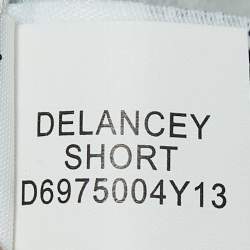 Pre Owned Diane Von Furstenberg Grey/Blue Printed Silk Delancey Wrap Dress S