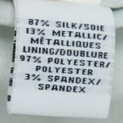 Pre Owned Diane Von Furstenberg Grey/Blue Printed Silk Delancey Wrap Dress S