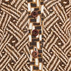 Pre Owned Diane Von Furstenberg Brown Printed Jersey Midi Dress XS