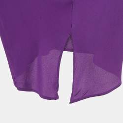 Pre Owned Diane Von Furstenberg Purple Midi Skirt M