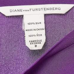 Pre Owned Diane Von Furstenberg Purple Midi Skirt M