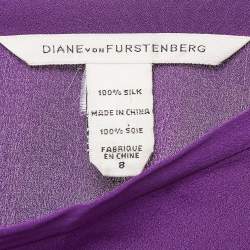 Pre Owned Diane Von Furstenberg Purple Midi Skirt M