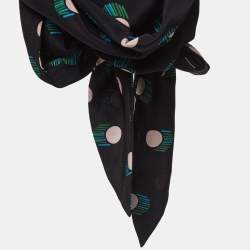 Pre Owned Diane Von Furstenberg Black Printed Tie-Up Crop Top S