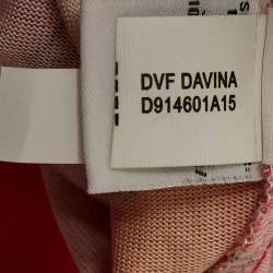 Pre Owned Diane Von Furstenberg Pink Eden Garden Print Jersey and Silk Davina Maxi Dress M
