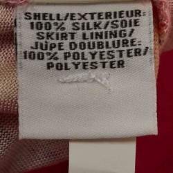 Pre Owned Diane Von Furstenberg Pink Eden Garden Print Jersey and Silk Davina Maxi Dress M