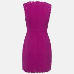 Pre Owned Diane Von Furstenberg Pink Knit Scallop Caralyn Dress S