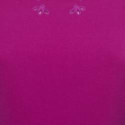 Pre Owned Diane Von Furstenberg Pink Knit Scallop Caralyn Dress S