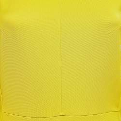 Pre Owned Diane Von Furstenberg Acid Yellow Jersey Oka Sheath Dress M