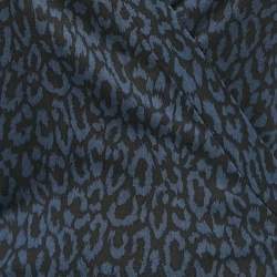 Pre Owned Diane Von Furstenberg Navy Blue Animal Print Silk Jersey Cybil Wrap Dress M
