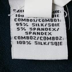 Pre Owned Diane Von Furstenberg Navy Blue Silk Trudy Shirt M