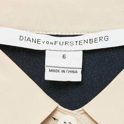 Pre Owned Diane Von Furstenberg Navy Blue Silk Trudy Shirt M