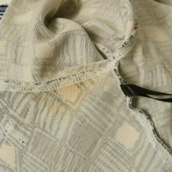 Pre Owned Diane Von Furstenberg Blue Printed Silk Jersey Wrap Dress M