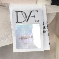 Pre Owned Diane Von Furstenberg Pink/Black Spina Print Silk One Shoulder Jumpsuit S