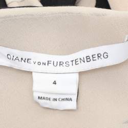 Pre Owned Diane Von Furstenberg Pink/Black Spina Print Silk One Shoulder Jumpsuit S