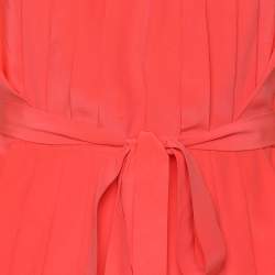 Pre Owned Diane Von Furstenberg Neon Orange Silk Belgin Sleeveless Top S