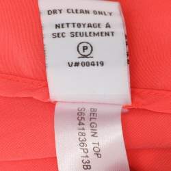 Pre Owned Diane Von Furstenberg Neon Orange Silk Belgin Sleeveless Top S