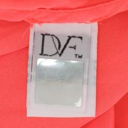 Pre Owned Diane Von Furstenberg Neon Orange Silk Belgin Sleeveless Top S