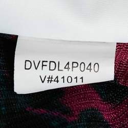 Pre Owned Diane Von Furstenberg Pink Leopard Print Stretch Mesh Ruched Midi Dress S