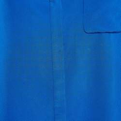 Pre Owned Diane Von Furstenberg Blue Silk Lorelei Shirt M