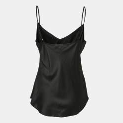 Pre Owned Diane Von Furstenberg Black Satin Silk Tenner Camisole M