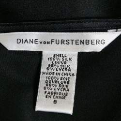 Pre Owned Diane Von Furstenberg Black Satin Silk Tenner Camisole M