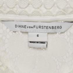 Diane Von Furstenberg White Guipure Lace Arlette Jacket M