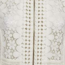 Diane Von Furstenberg White Guipure Lace Arlette Jacket M