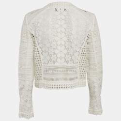 Diane Von Furstenberg White Guipure Lace Arlette Jacket M
