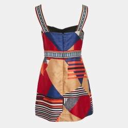 Pre Owned Diane Von Furstenberg Multicolor Printed Cotton Blend Jakarta Mini Dress M