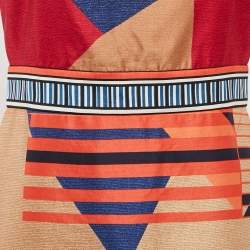 Pre Owned Diane Von Furstenberg Multicolor Printed Cotton Blend Jakarta Mini Dress M