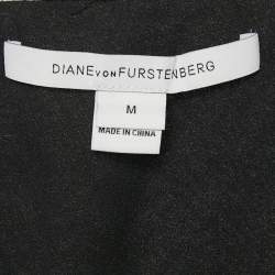 Diane Von Furstenberg Metallic Printed Silk Lurex Stud Detail Sleeveless Ade Top M