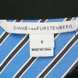Pre Owned Diane Von Furstenberg Multicolor Striped Silk Valentina Shirt M