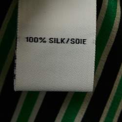 Pre Owned Diane Von Furstenberg Multicolor Striped Silk Valentina Shirt M