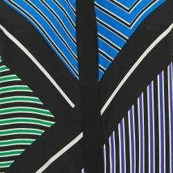 Pre Owned Diane Von Furstenberg Multicolor Striped Silk Valentina Shirt M