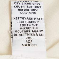 Pre Owned Diane Von Furstenberg Cream Silk Pleated Jayne Blouse S