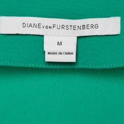 Pre Owned Diane Von Furstenberg Green Crepe Kora Tunic Shift Dress M
